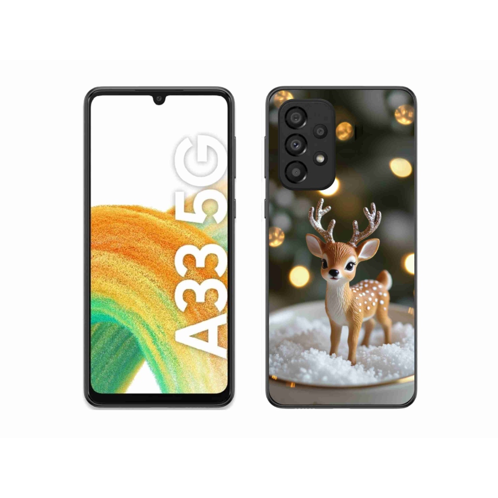 Gél borítás mmCase Samsung Galaxy A33 - aranyos karácsonyi szarvasok