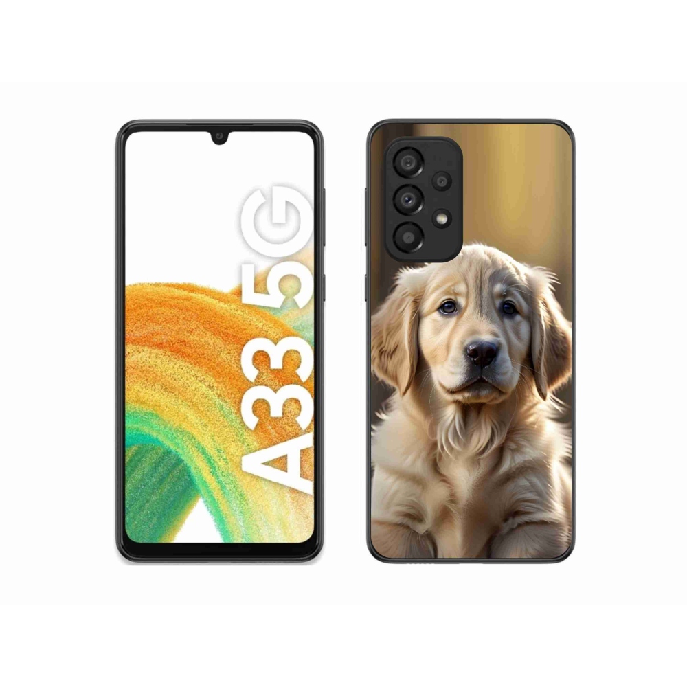 Gél borítás mmCase Samsung Galaxy A33 - aranyos arany retrieverhez