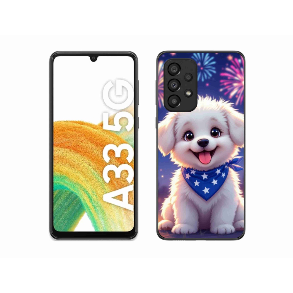 Gél borítás mmCase Samsung Galaxy A33 készülékhez - ünnepi kiskutya