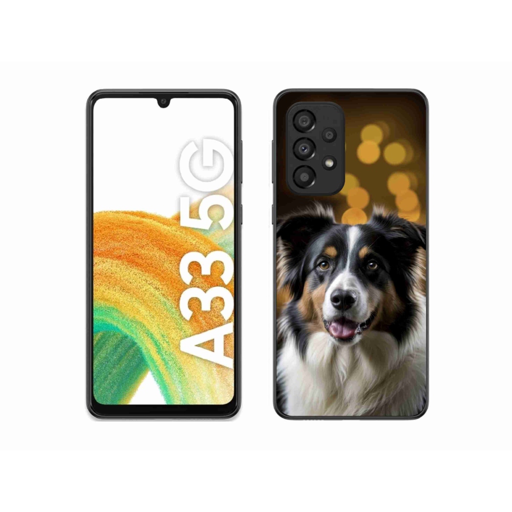 Gél borítás mmCase Samsung Galaxy A33 készülékhez - mosolygó ausztrál juhászkutya