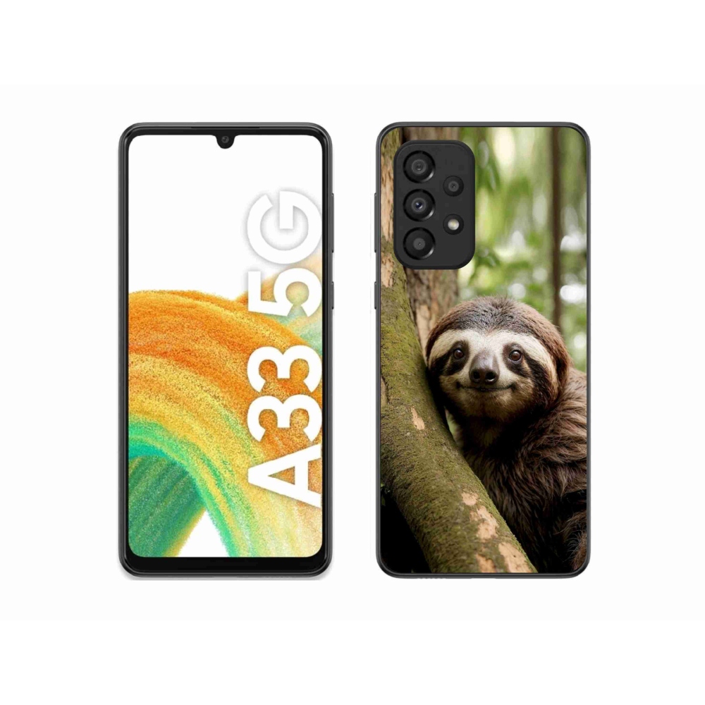 Gél borítás mmCase Samsung Galaxy A33 készülékhez - mosolygó lajhár