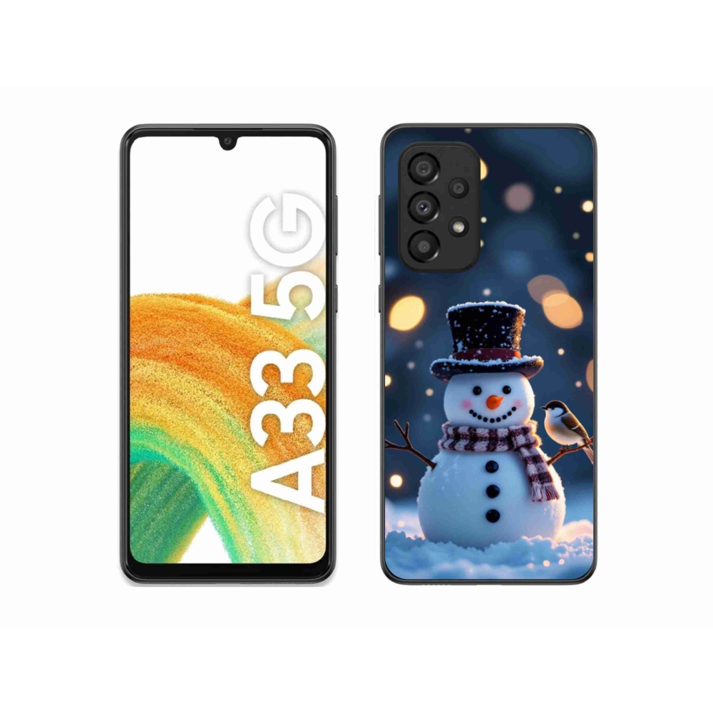 Gél borítás mmCase Samsung Galaxy A33 - karácsonyi hóemberhez