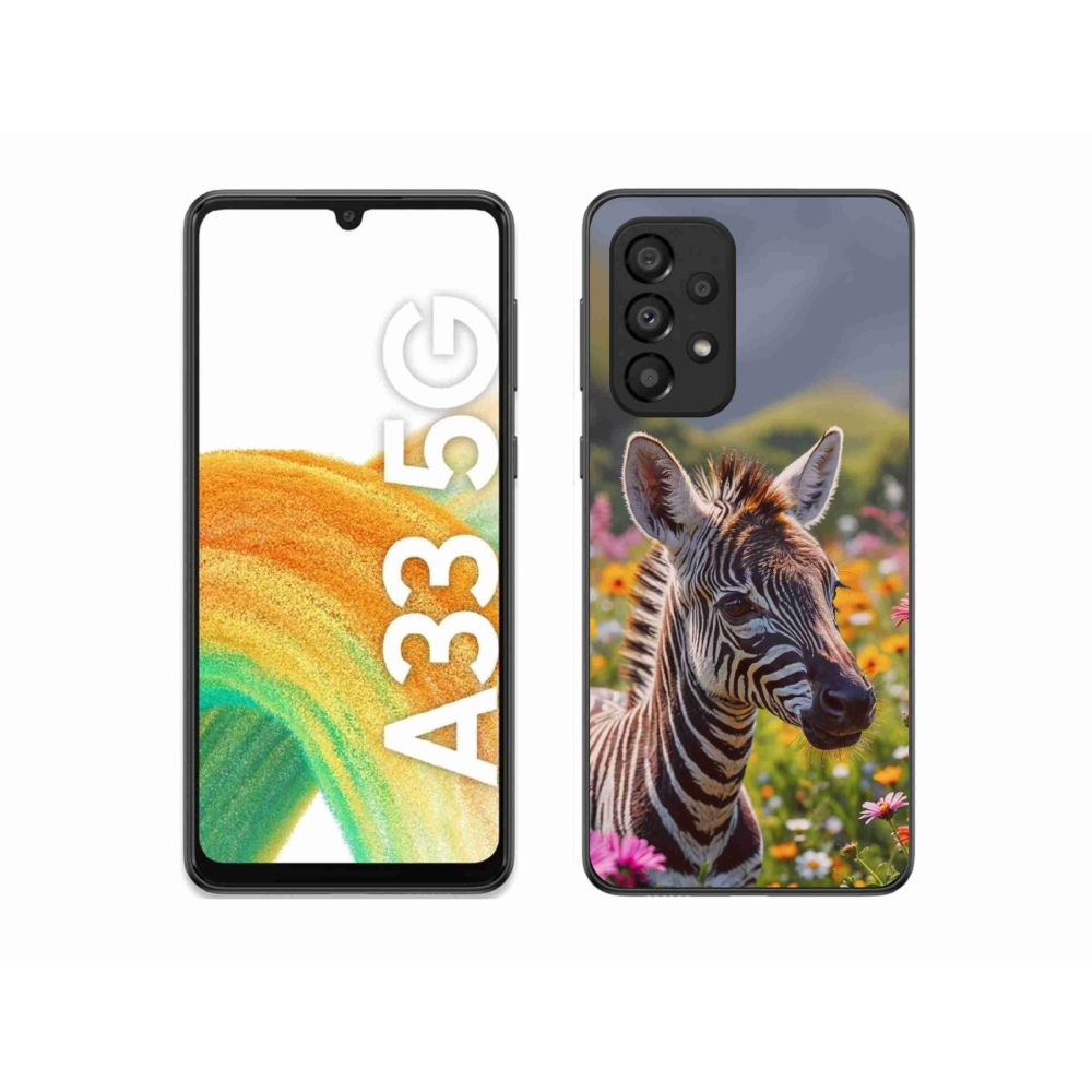 Zselés borítás mmCase Samsung Galaxy A33 készülékhez - zebra a réten