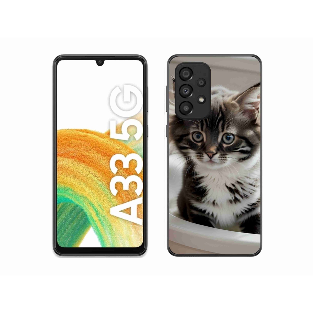 Gél borítás mmCase Samsung Galaxy A33 készülékhez - kíváncsi cica