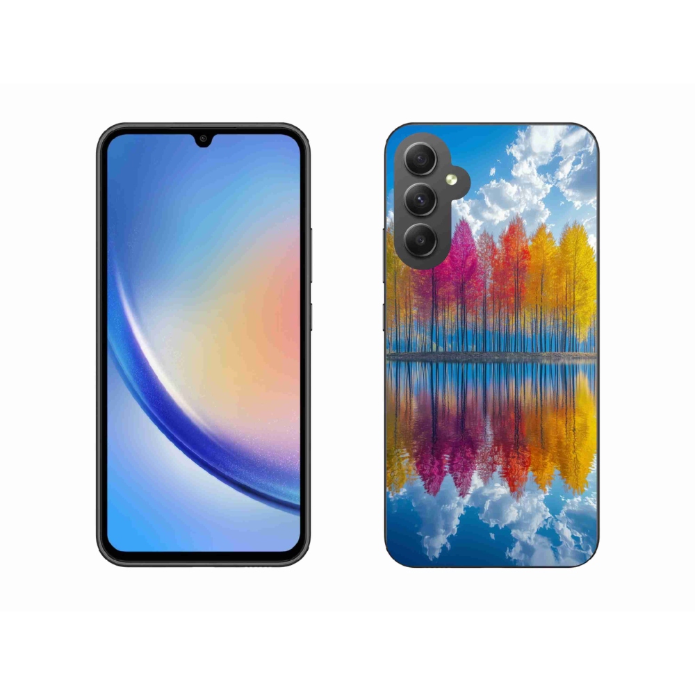 Gél borítás mmCase Samsung Galaxy A34 5G - színes fákhoz
