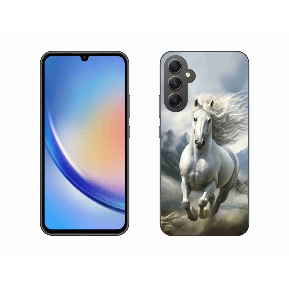Gél borító mmCase Samsung Galaxy A34 5G - futó fehér ló 3