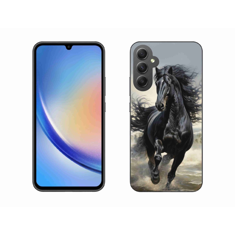 Gél borítás mmCase Samsung Galaxy A34 5G - fekete futó ló