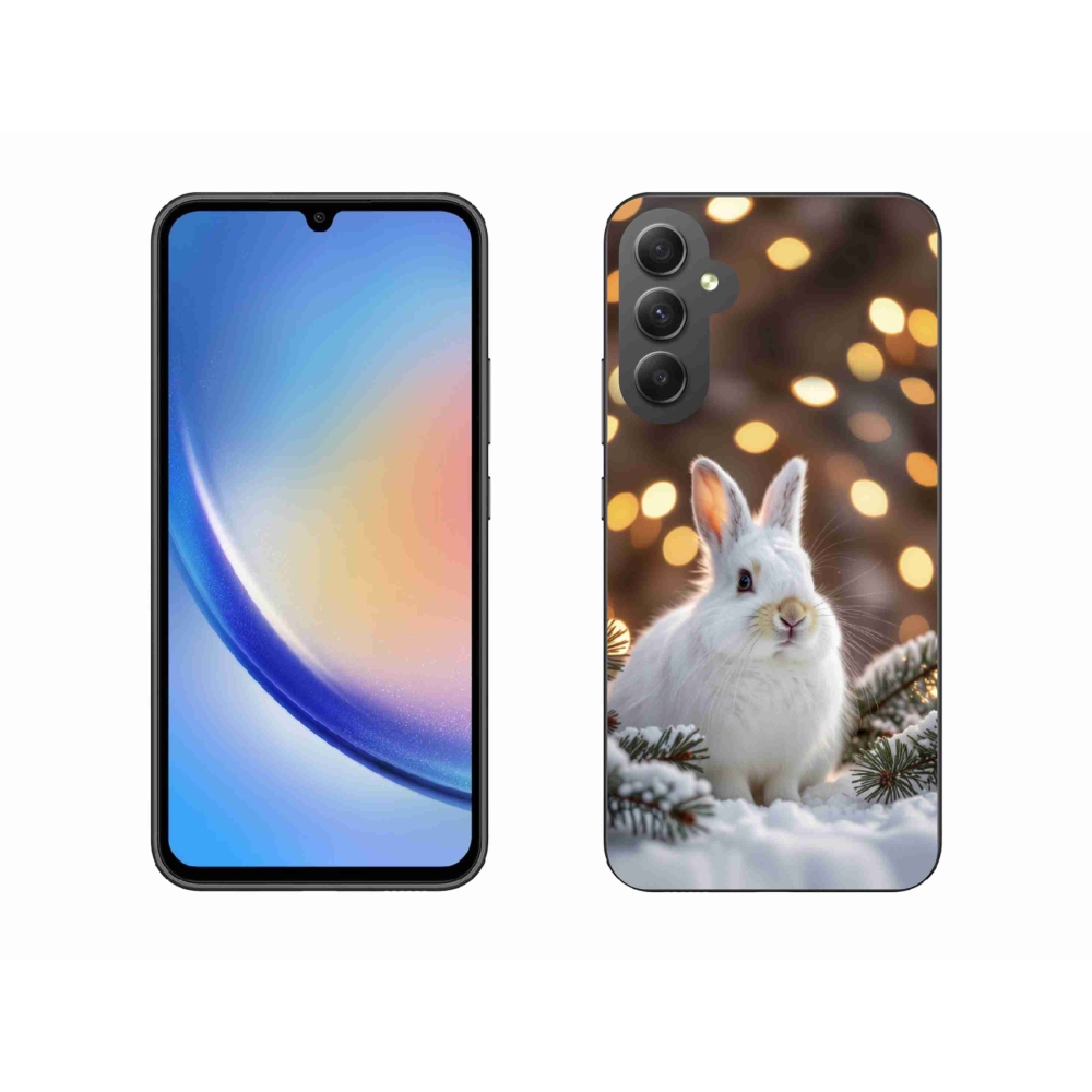 Zselés borítás mmCase Samsung Galaxy A34 5G - fehér nyúl