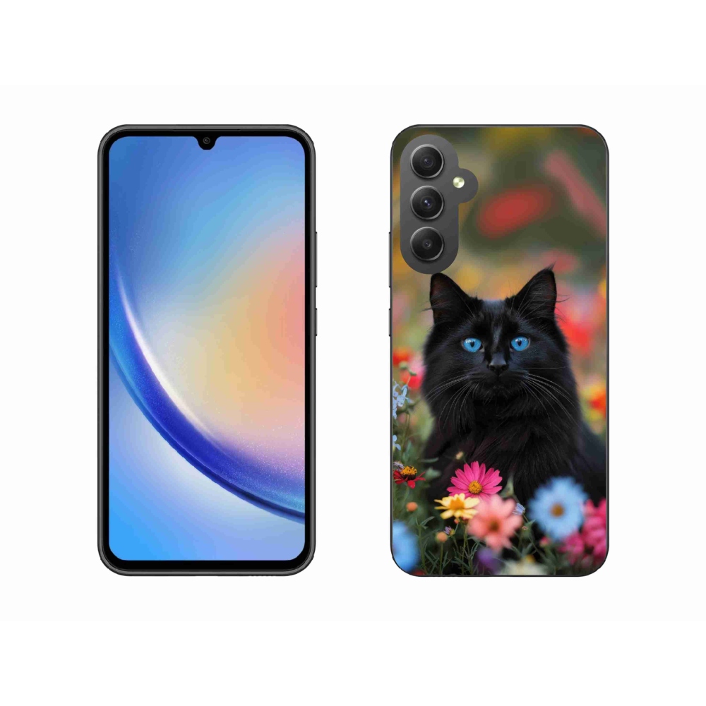 Gél védőhuzat mmCase Samsung Galaxy A34 5G - fekete cica 4