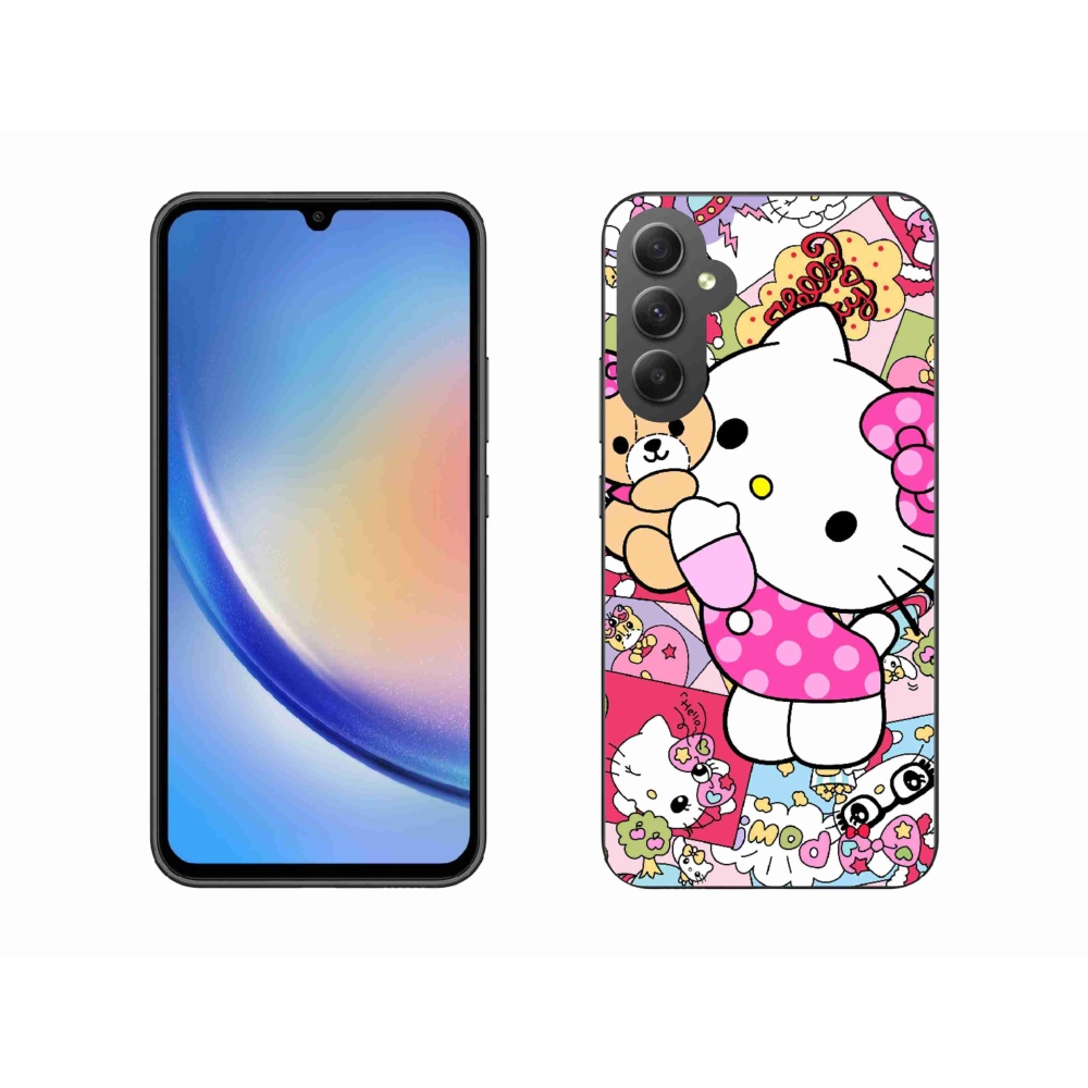 Gél borítás mmCase Samsung Galaxy A34 5G - aranyos cica - Samsung Galaxy A34 5G - cuki cica
