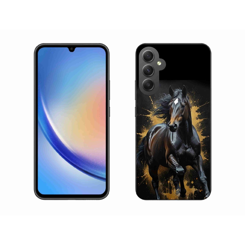 Zselés borítás mmCase Samsung Galaxy A34 5G - elegáns fekete ménes