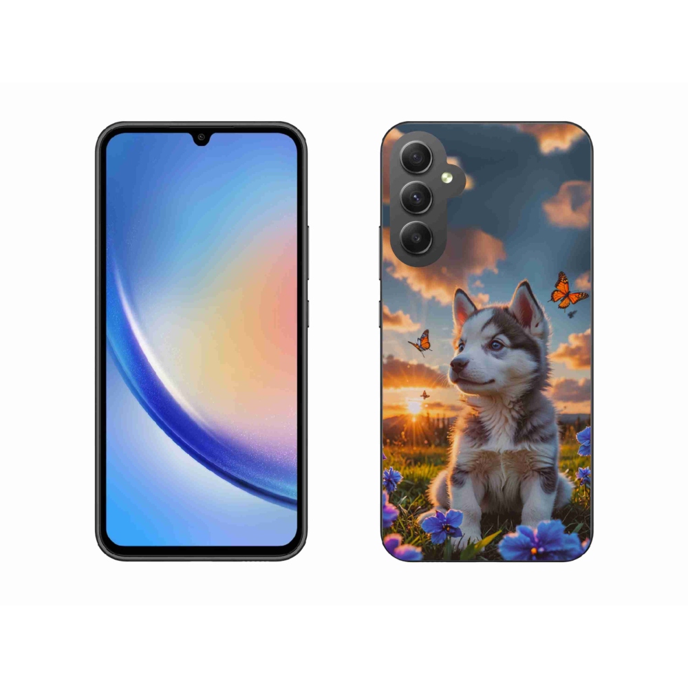 Gél borítás mmCase Samsung Galaxy A34 5G - husky a naplementében