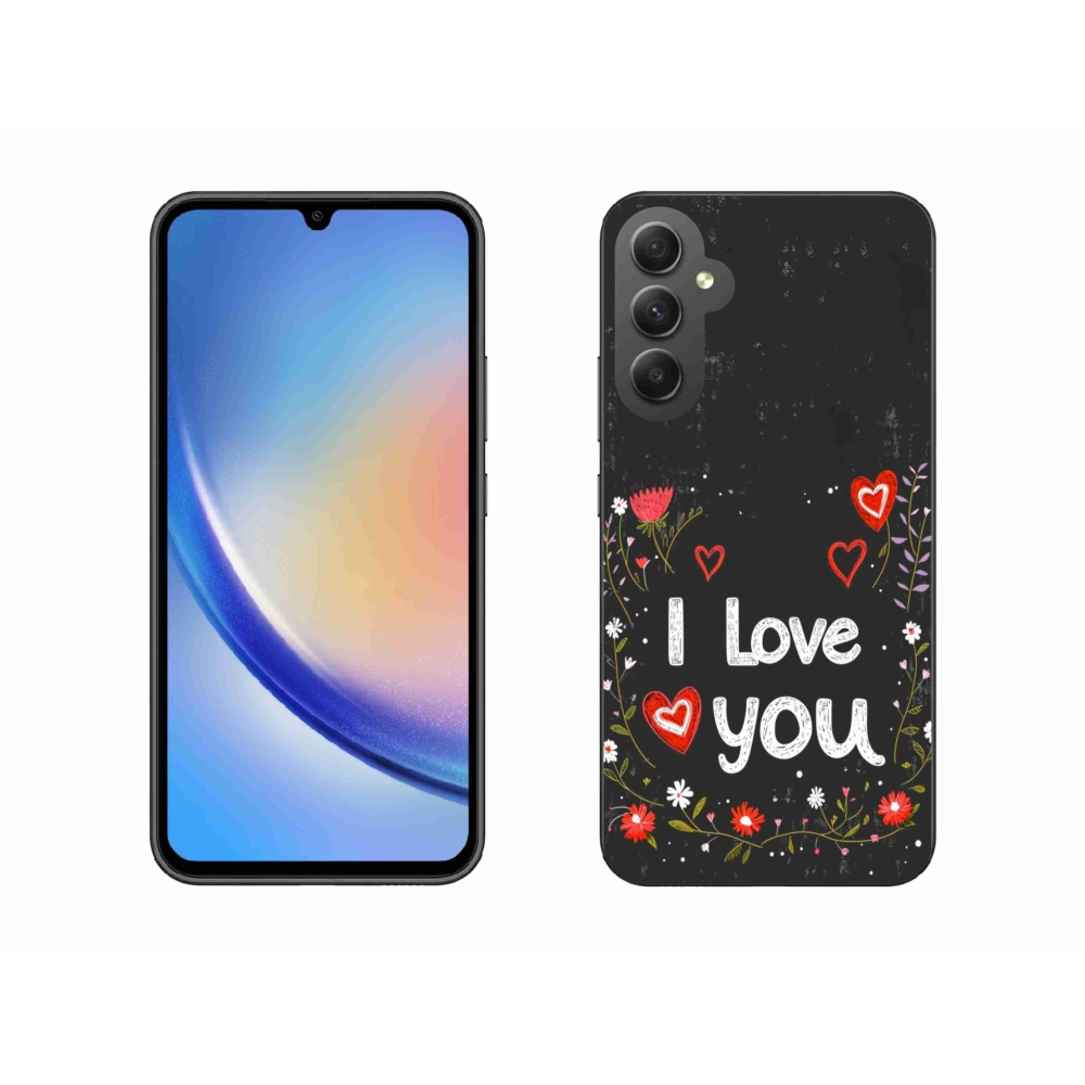 Gél borító mmCase Samsung Galaxy A34 5G - I love you fekete háttérrel