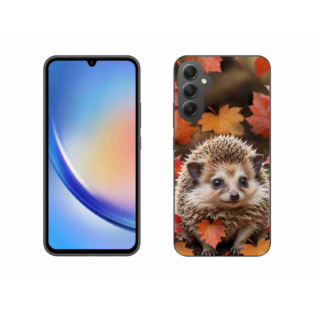 Zselés borító mmCase Samsung Galaxy A34 5G - sün a levelek között