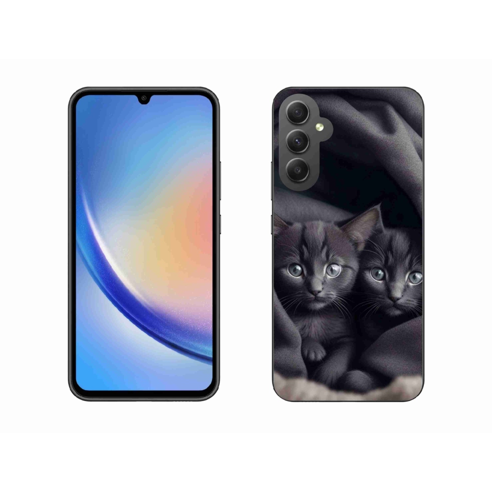 Zselés borítás mmCase Samsung Galaxy A34 5G - cat duo - Samsung Galaxy A34 5G számára