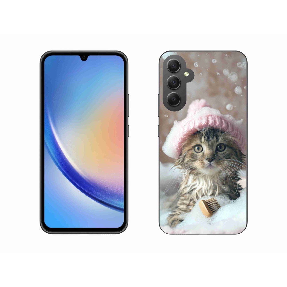 Gél borítás mmCase Samsung Galaxy A34 5G - cica és fürdő