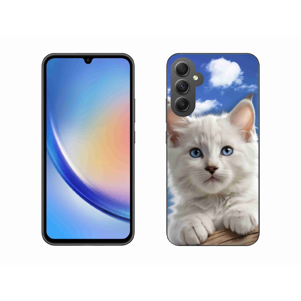 Gél borítás mmCase Samsung Galaxy A34 5G - cica és felhők