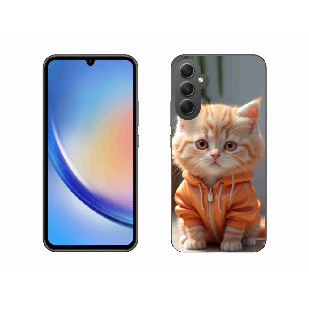 Gél borítás mmCase Samsung Galaxy A34 5G - cica melegítőben mmCase - Samsung Galaxy A34 5G - cica melegítőben