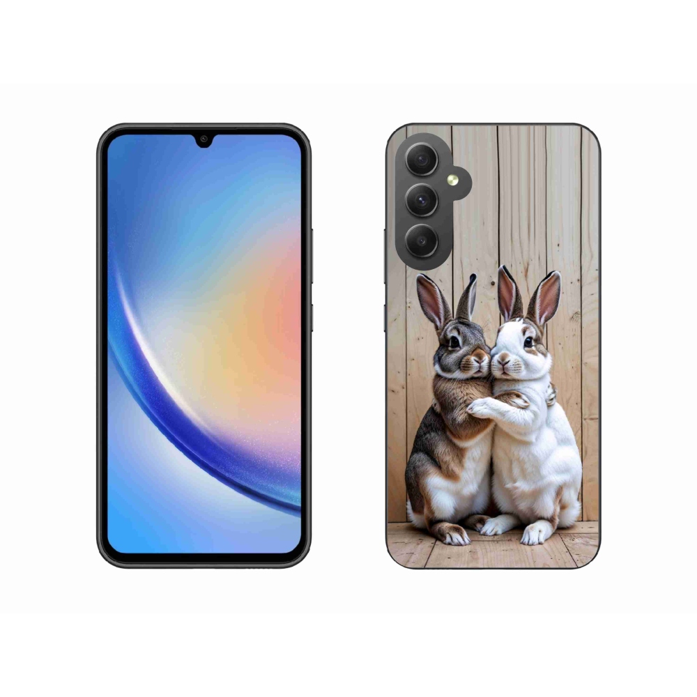 Zselés borítás mmCase Samsung Galaxy A34 5G - nyúl párhoz