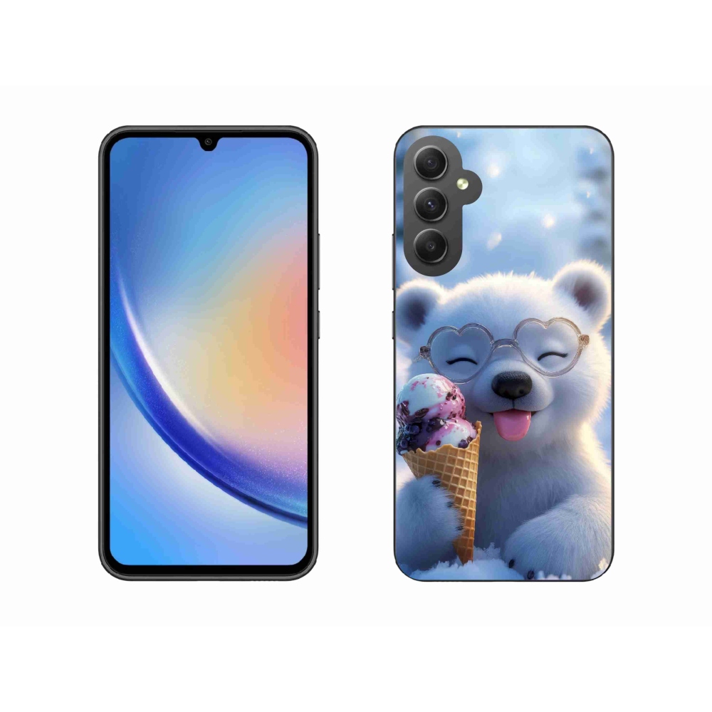 Zselés borítás mmCase Samsung Galaxy A34 5G - mackó fagylalttal