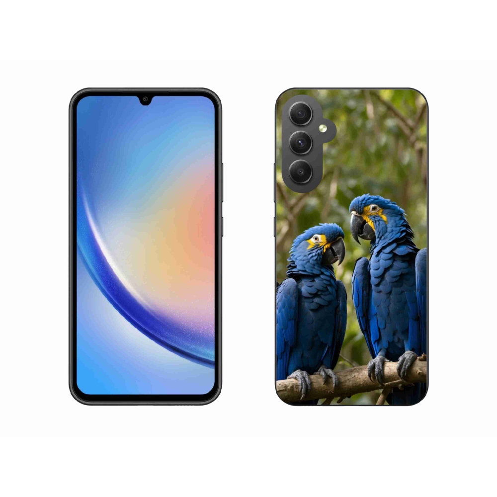 Zselés borítás mmCase Samsung Galaxy A34 5G - papagáj duóhoz