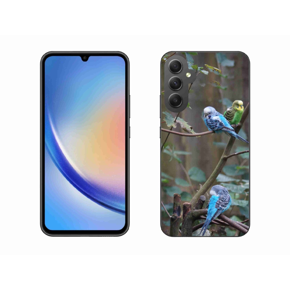 Zselés borító mmCase Samsung Galaxy A34 5G - papagájok az ágon