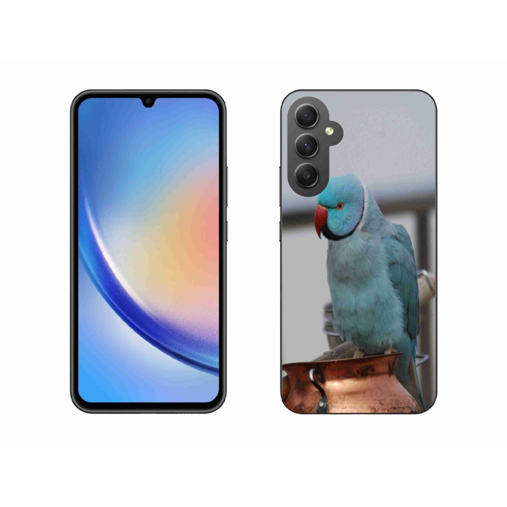 Zselés borítás mmCase Samsung Galaxy A34 5G - papagáj alexander kék