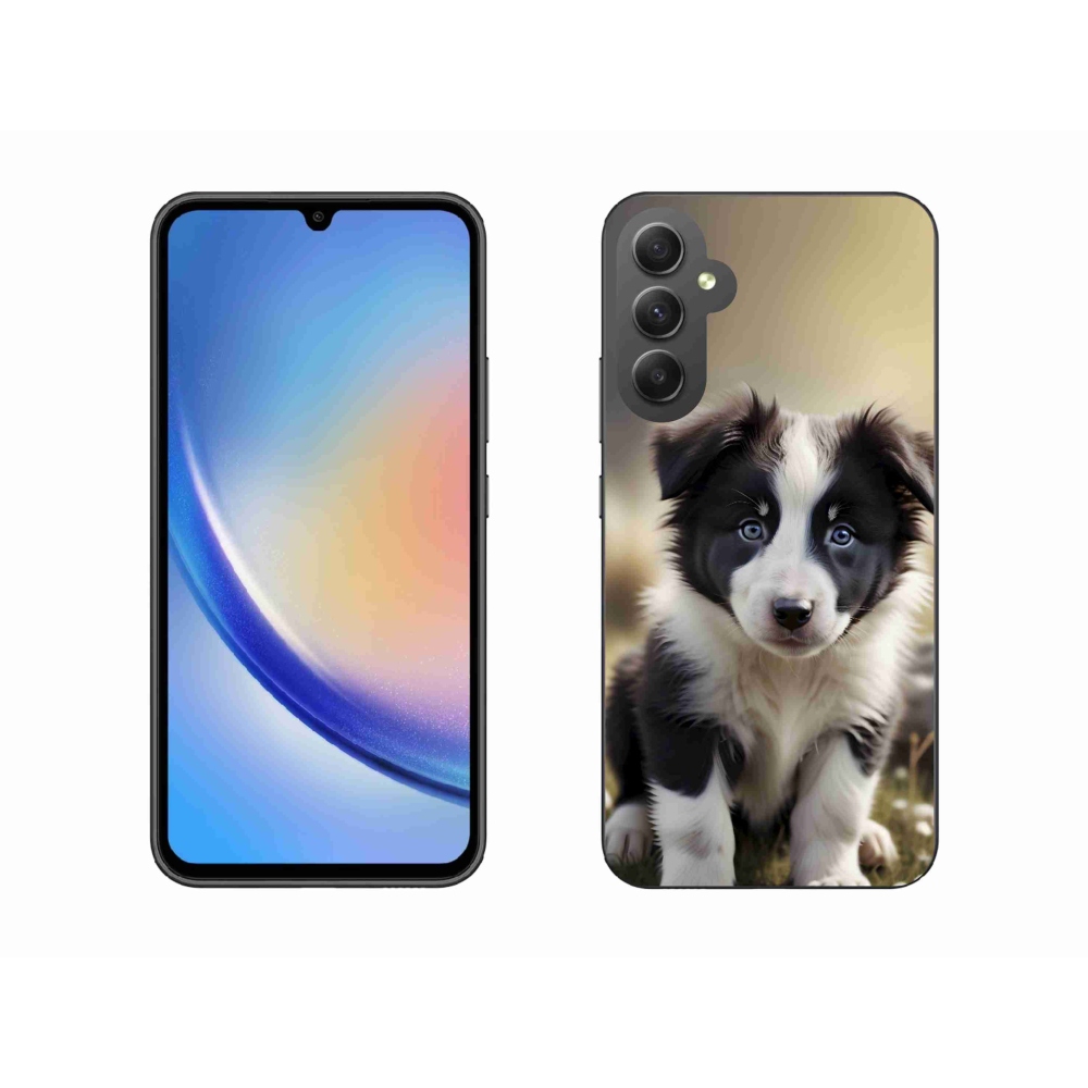 Gél borító mmCase Samsung Galaxy A34 5G - aranyos border collie - Samsung Galaxy A34 5G számára
