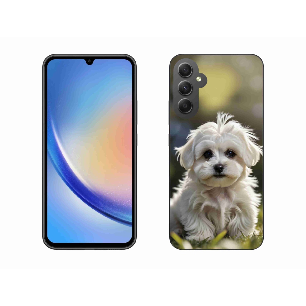 Gél borítás mmCase Samsung Galaxy A34 5G - aranyos máltai kutya