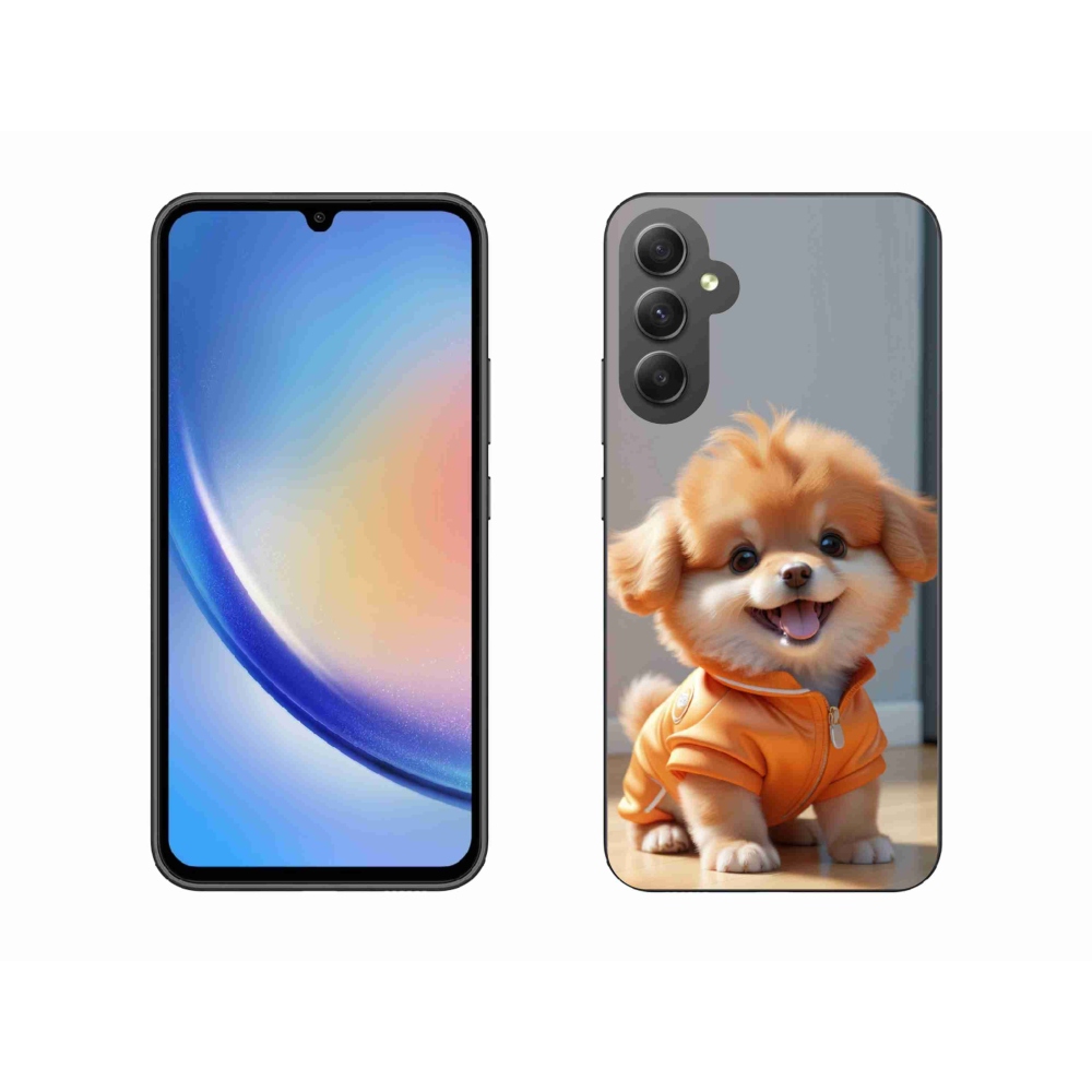 Zselés borítás mmCase Samsung Galaxy A34 5G - aranyos pomerániai pulóverben