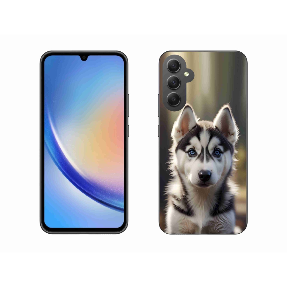 Gél borítás mmCase Samsung Galaxy A34 5G - aranyos szibériai husky - Samsung Galaxy A34 5G számára