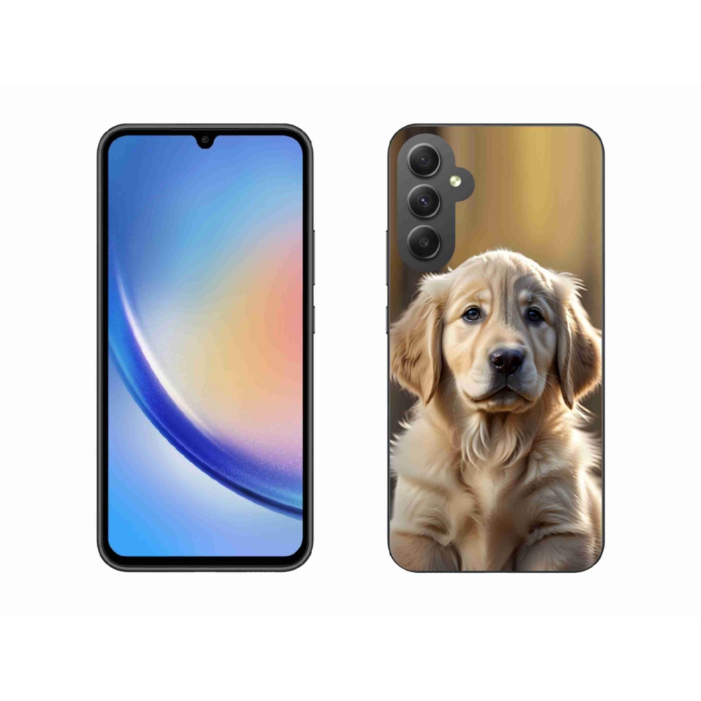 Gél borítás mmCase Samsung Galaxy A34 5G - aranyos arany retrieverhez