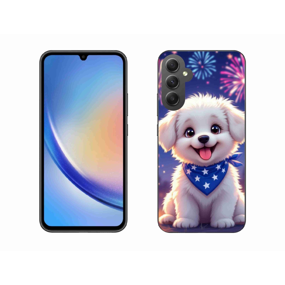 Gél borítás mmCase Samsung Galaxy A34 5G - ünnepi kölyökkutya