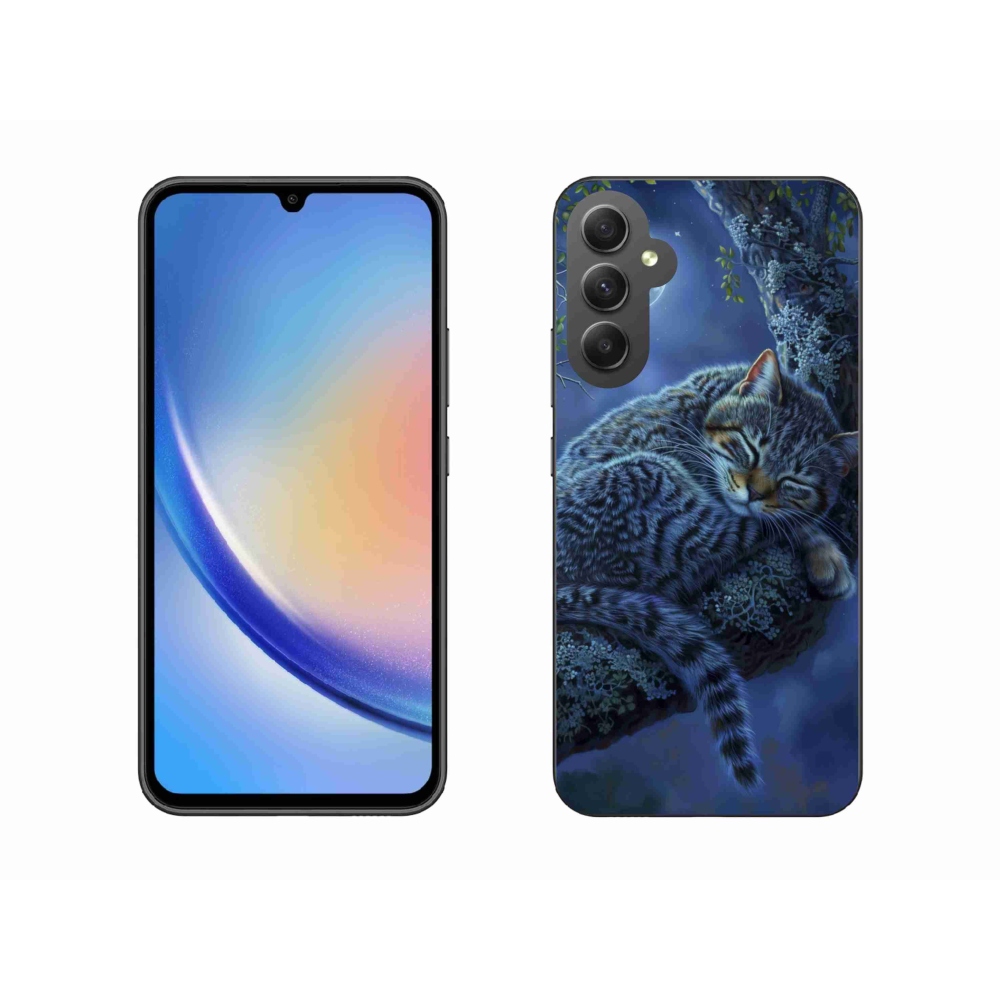 Gél borítás mmCase Samsung Galaxy A34 5G - alvó macska - Samsung Galaxy A34 5G számára