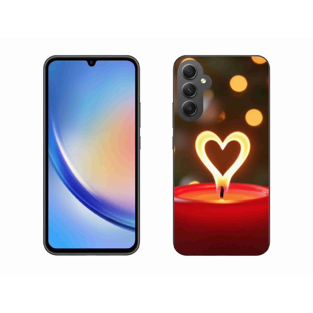 Zselés borítás mmCase Samsung Galaxy A34 5G - láng szíve - Samsung Galaxy A34 5G számára