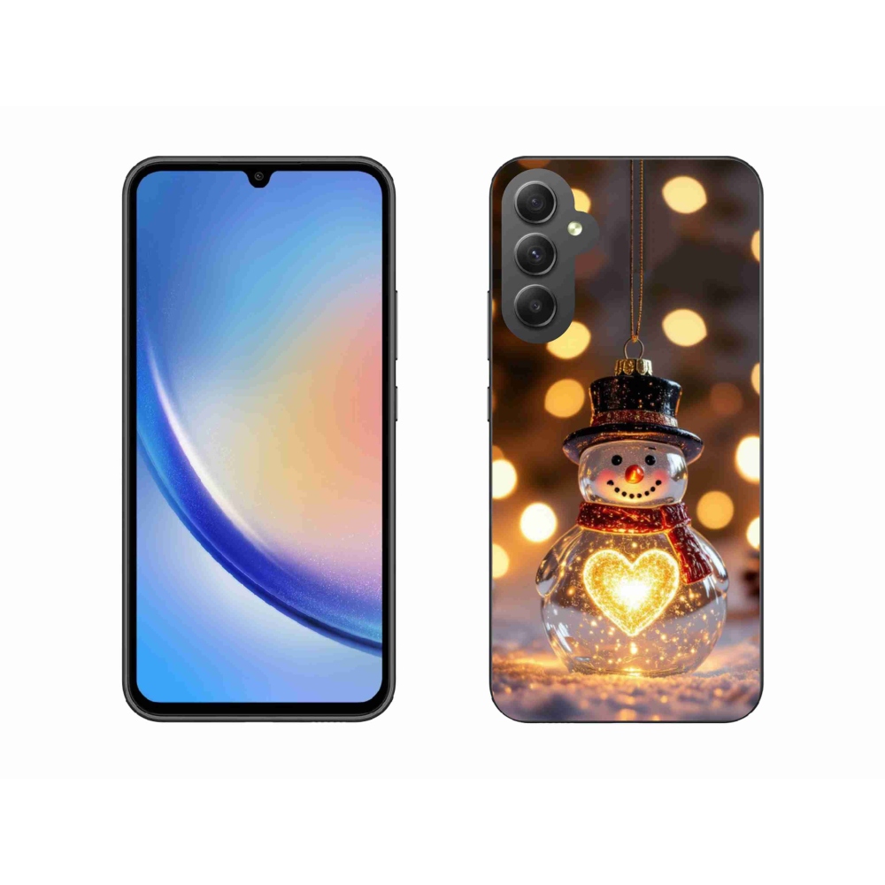 Gél borítás mmCase Samsung Galaxy A34 5G - karácsonyi hóemberhez