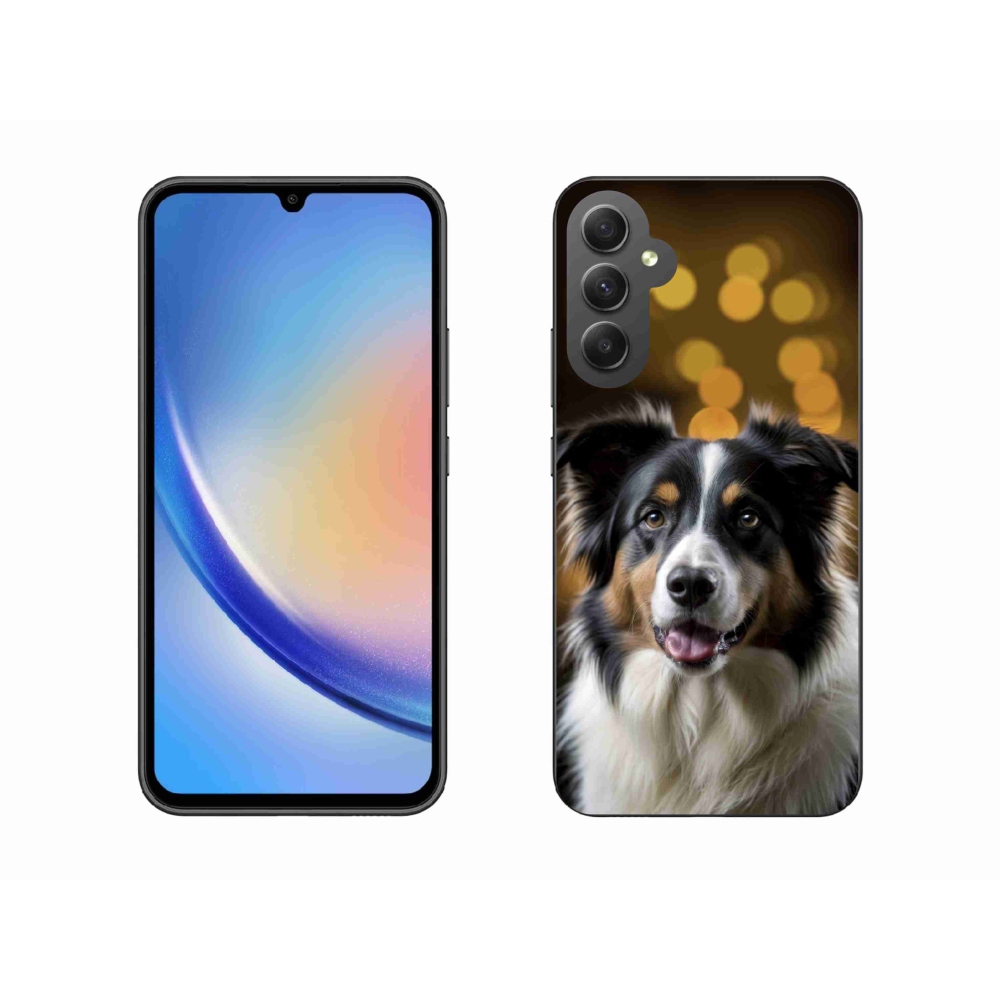 Gél borítás mmCase Samsung Galaxy A34 5G - mosolygós ausztrál juhászkutya számára