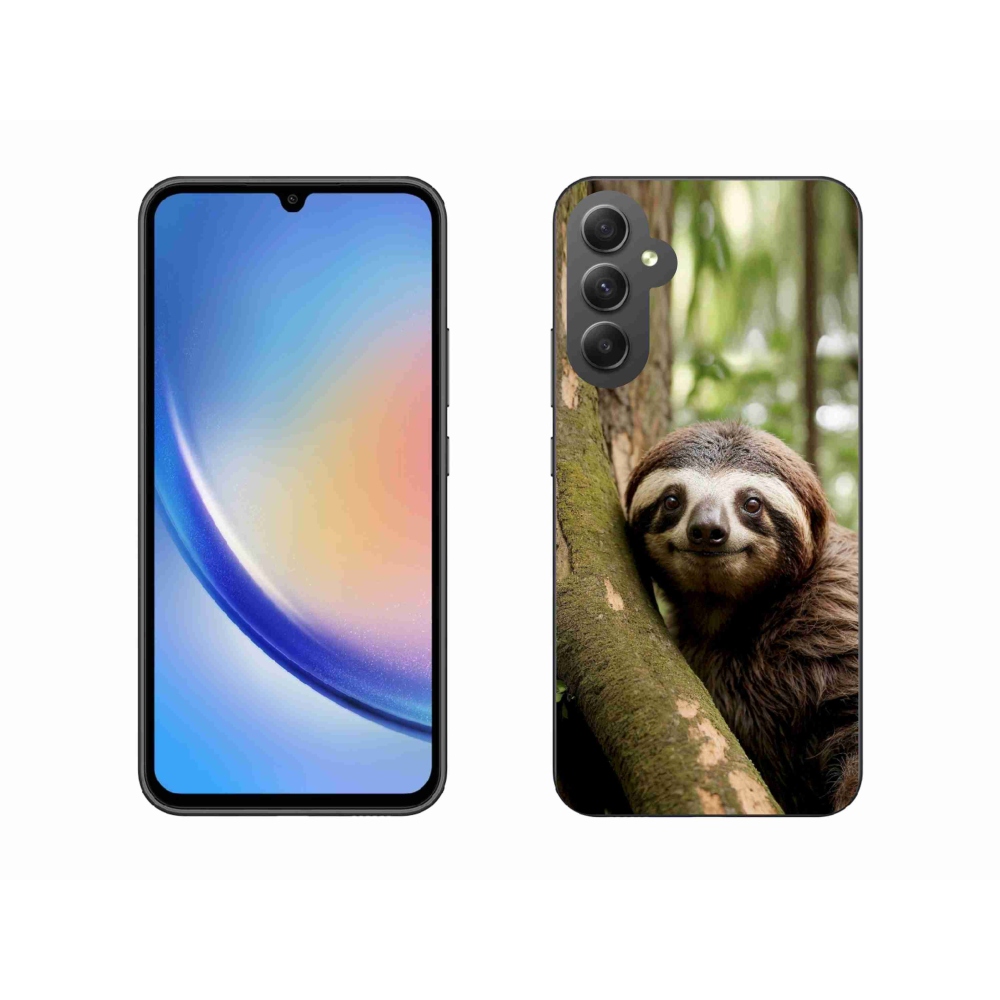 Gél borítás mmCase Samsung Galaxy A34 5G - mosolygó lajhárhoz