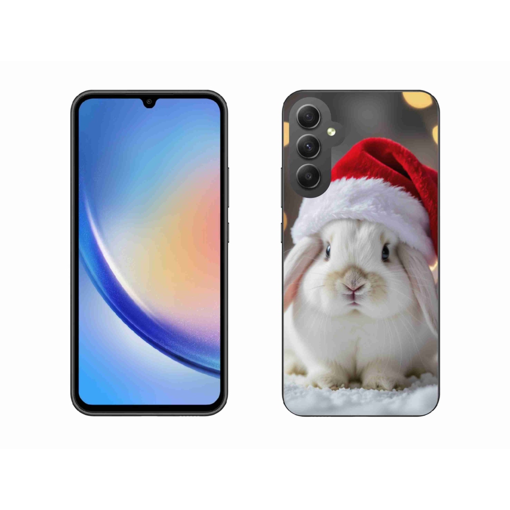 Gél borítás mmCase Samsung Galaxy A34 5G - karácsonyi nyuszi