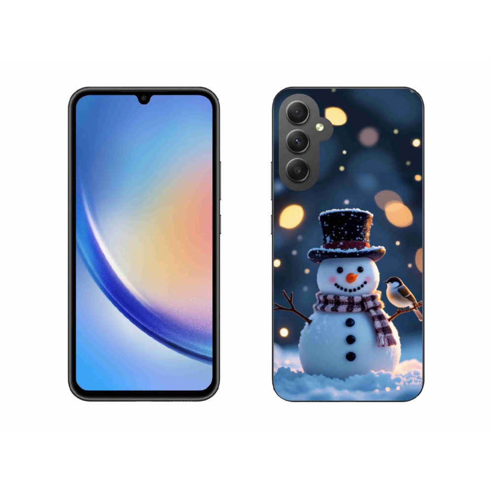 Gél borítás mmCase Samsung Galaxy A34 5G - karácsonyi hóemberhez