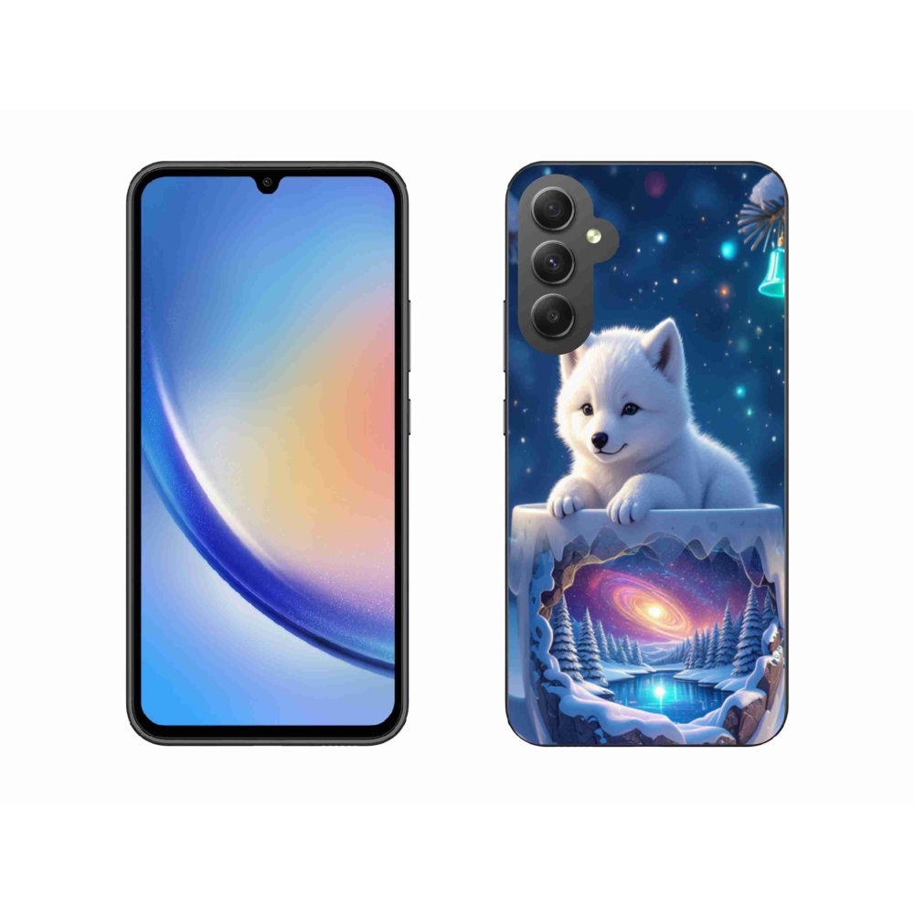 Gél borítás mmCase Samsung Galaxy A34 5G - Karácsonyi kölyökkutya