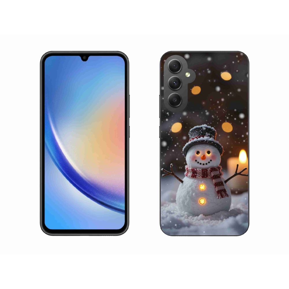Gél borítás mmCase Samsung Galaxy A34 5G - vidám hóemberhez