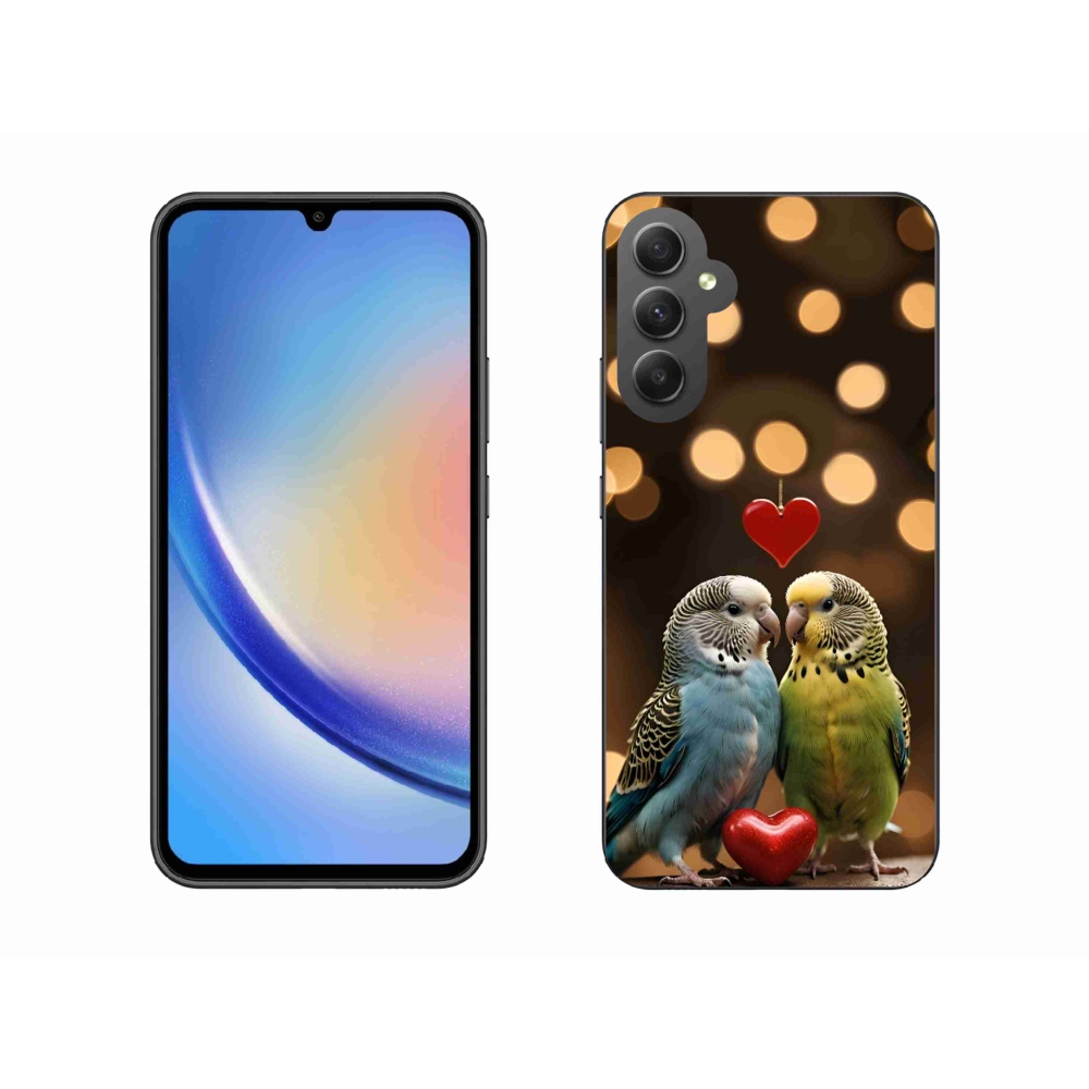 Gél borítás mmCase Samsung Galaxy A34 5G - szerelmes papagájok