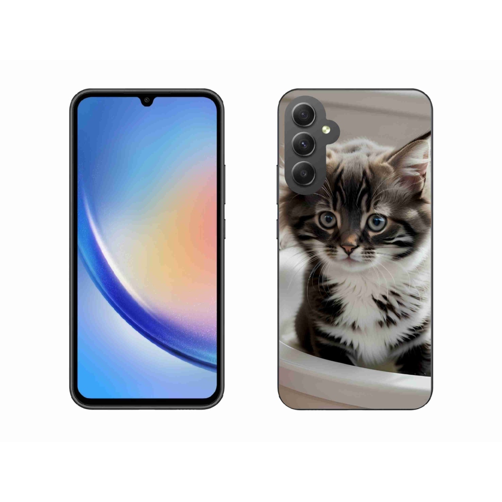 Gél borítás mmCase Samsung Galaxy A34 5G - kíváncsi cica