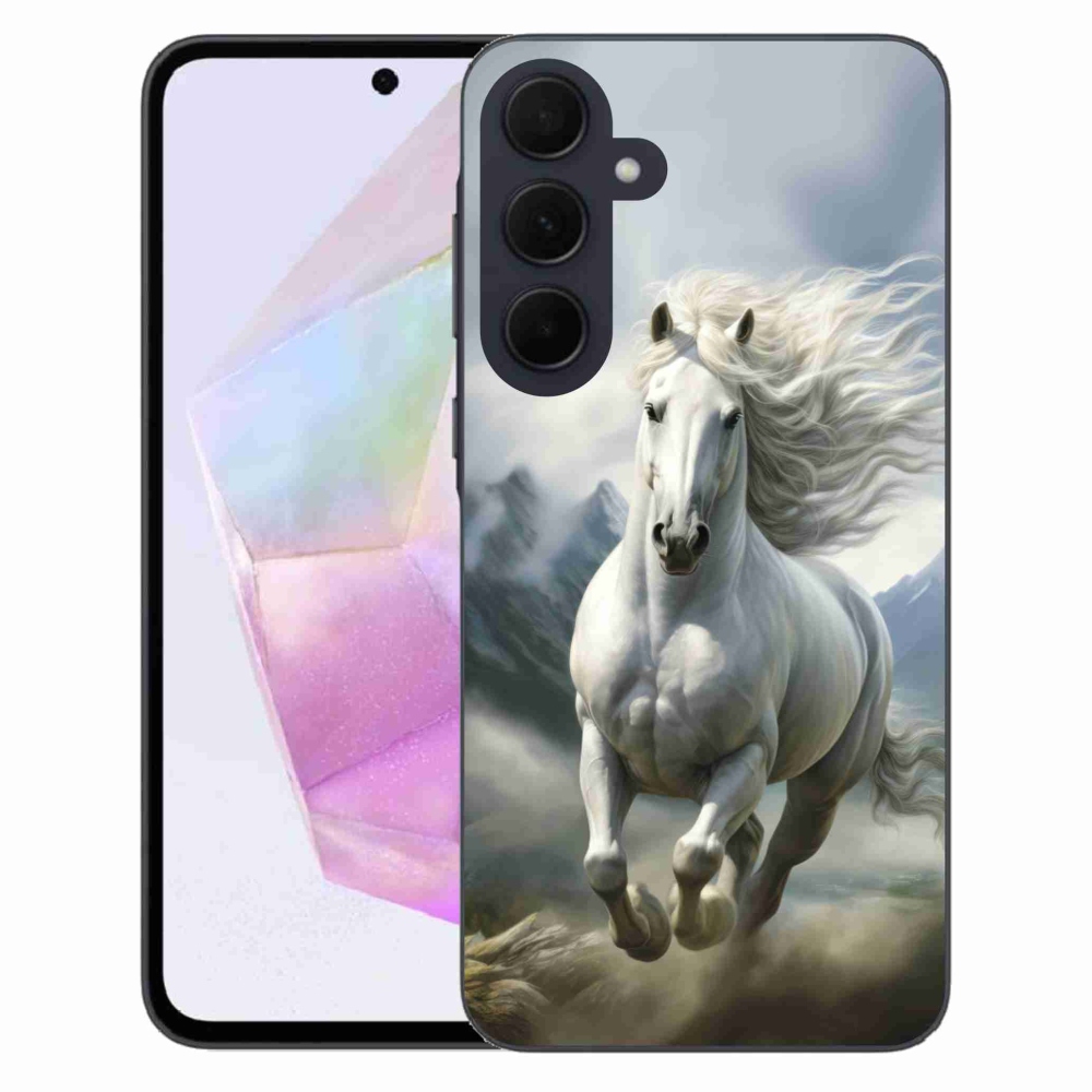 Gél borítás mmCase Samsung Galaxy A35 5G - futó fehér ló 3
