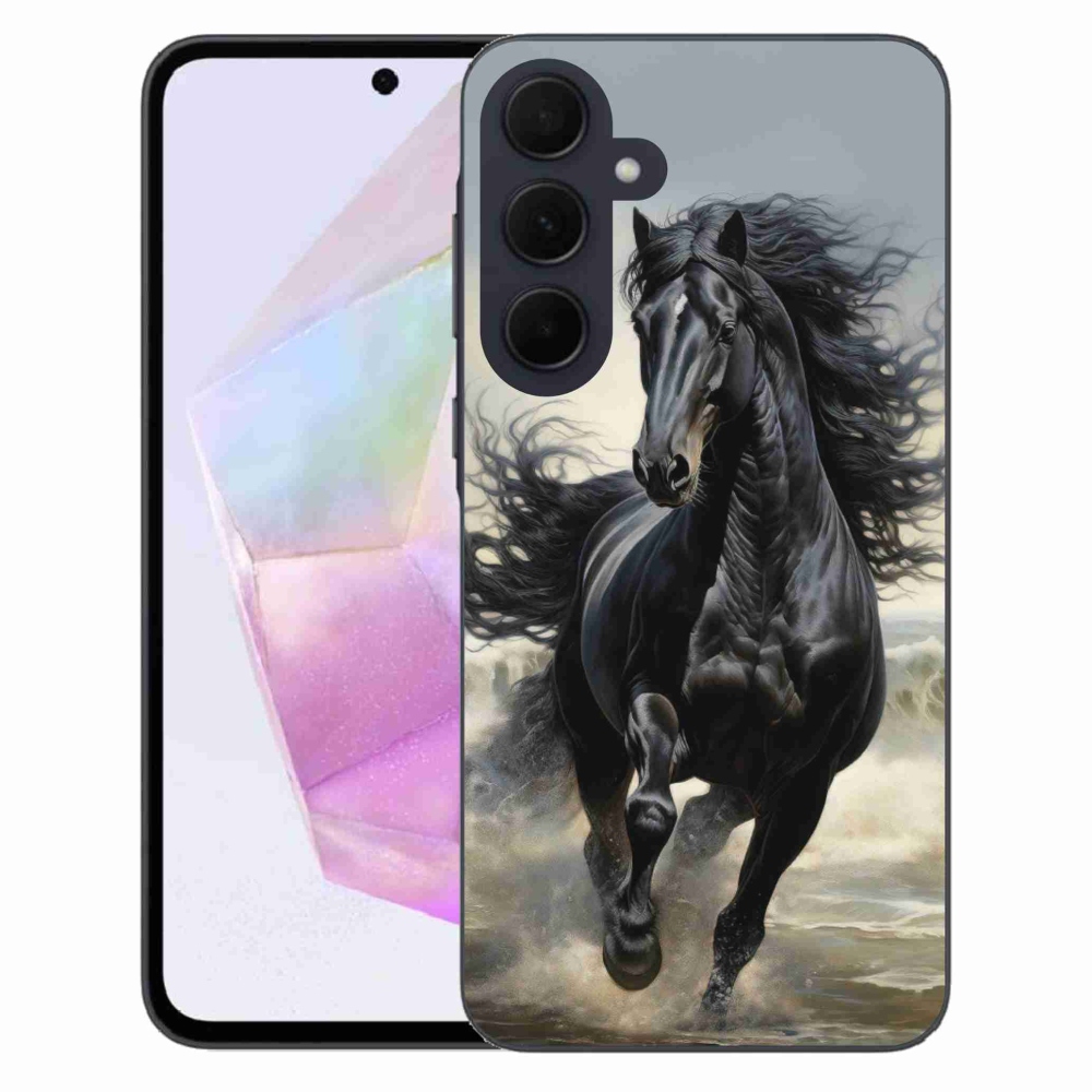Gél borítás mmCase Samsung Galaxy A35 5G - fekete futó ló