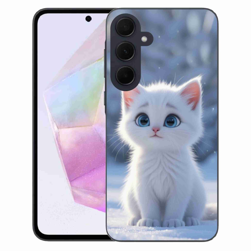 Gél védőhuzat mmCase Samsung Galaxy A35 5G - fehér cica 3