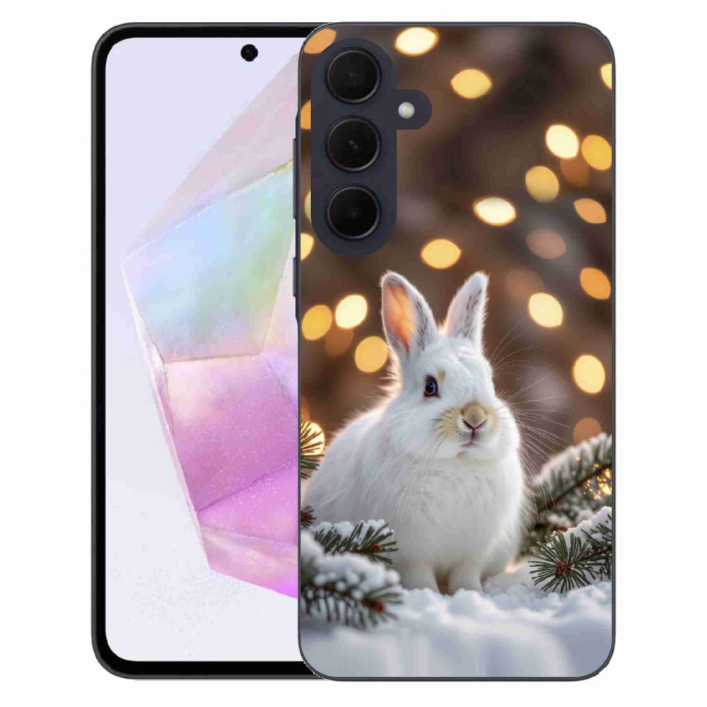 Zselés borítás mmCase Samsung Galaxy A35 5G - fehér nyúlhoz