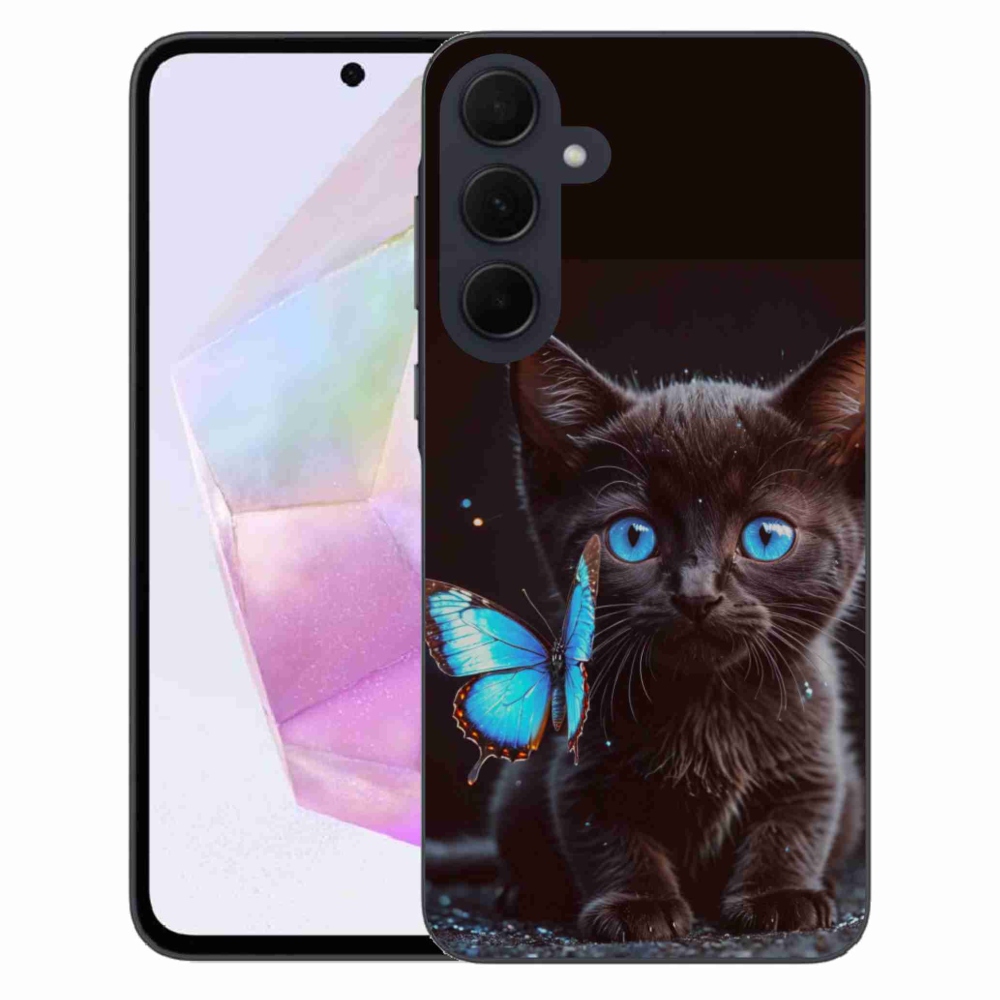 Gél védőhuzat mmCase Samsung Galaxy A35 5G - fekete cica 3