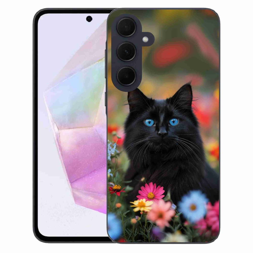 Gél védőhuzat mmCase Samsung Galaxy A35 5G - fekete cica 4